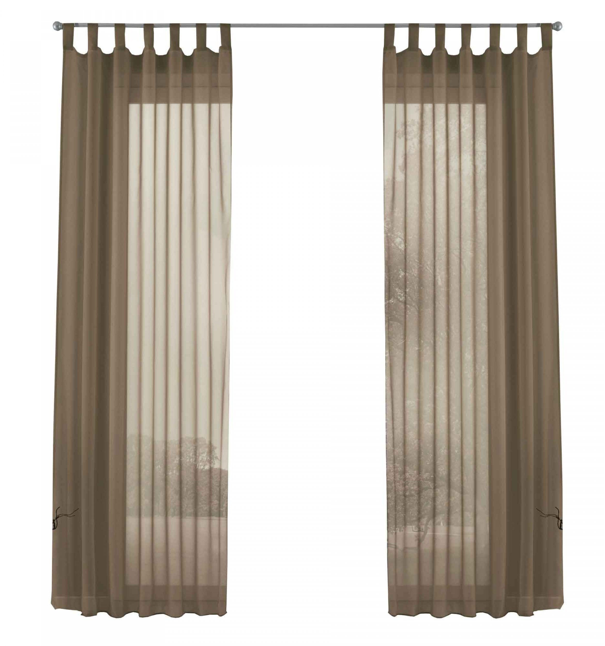 2er-Pack Gardinen Transparent Vorhang Set Wohnzimmer Voile Schlaufenschal mit Bleibandabschluß 61000CN