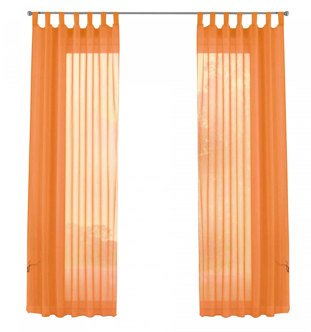 2er-Pack Gardinen Transparent Vorhang Set Wohnzimmer Voile Schlaufenschal mit Bleibandabschluß 61000CN