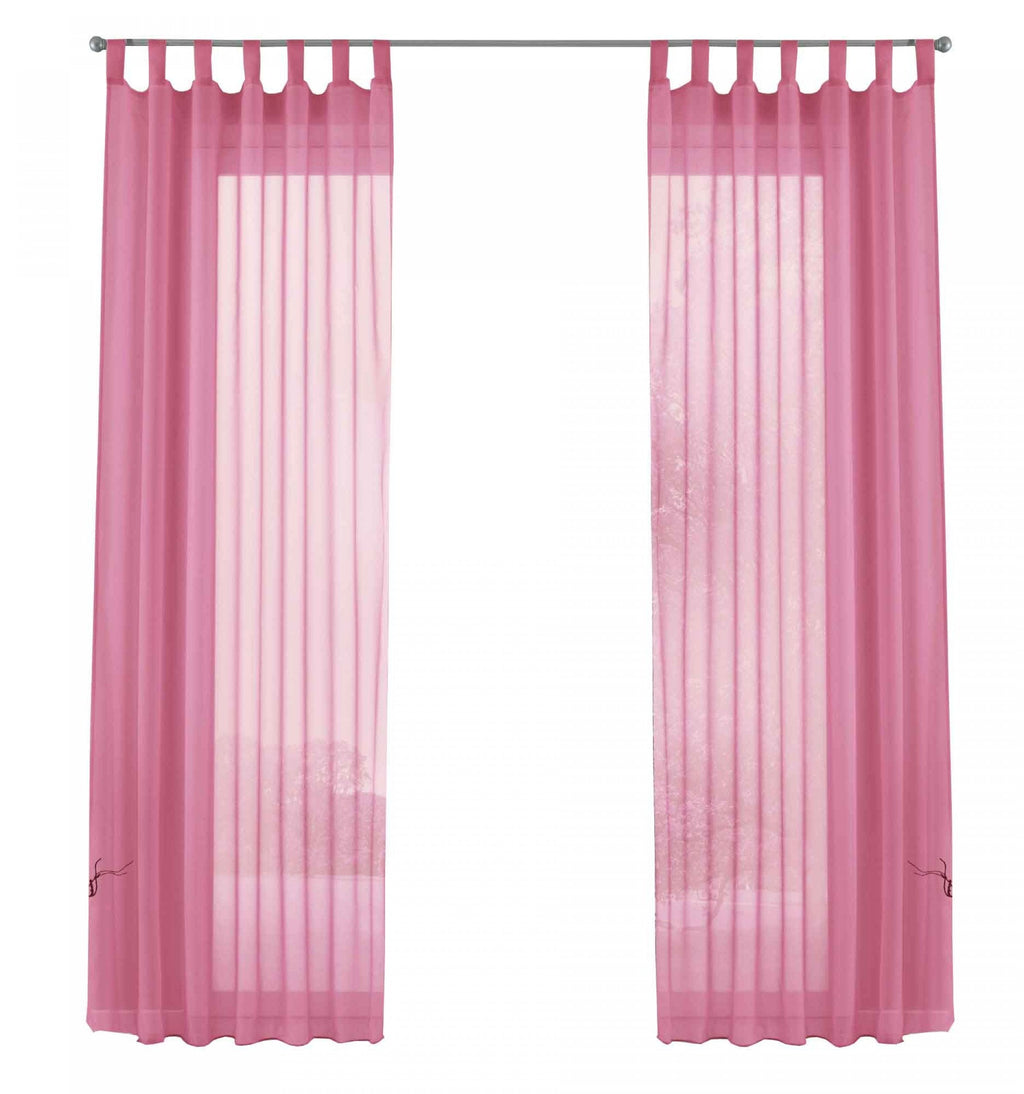 2er-Pack Gardinen Transparent Vorhang Set Wohnzimmer Voile Schlaufenschal mit Bleibandabschluß 61000CN