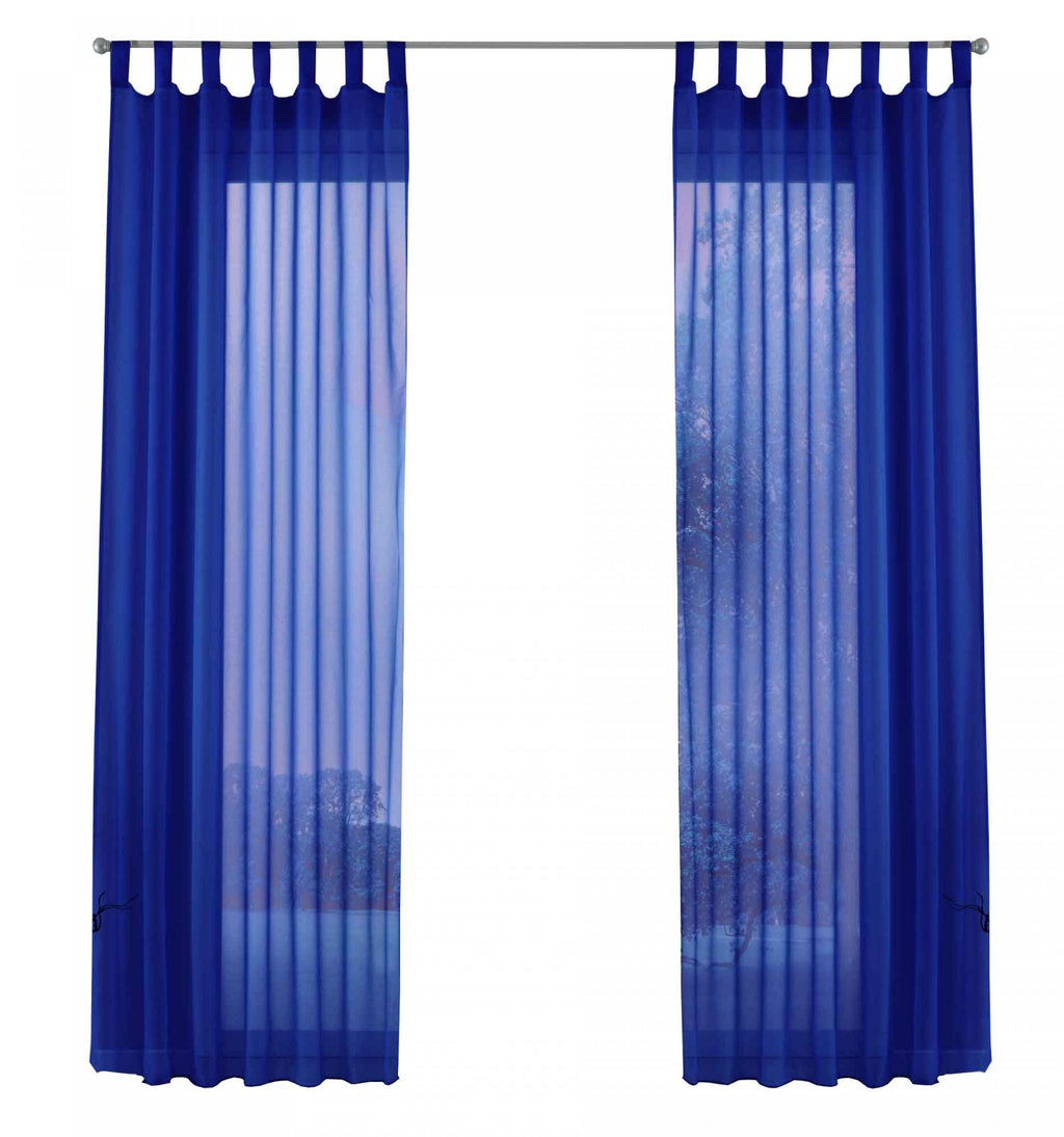 2er-Pack Gardinen Transparent Vorhang Set Wohnzimmer Voile Schlaufenschal mit Bleibandabschluß 61000CN