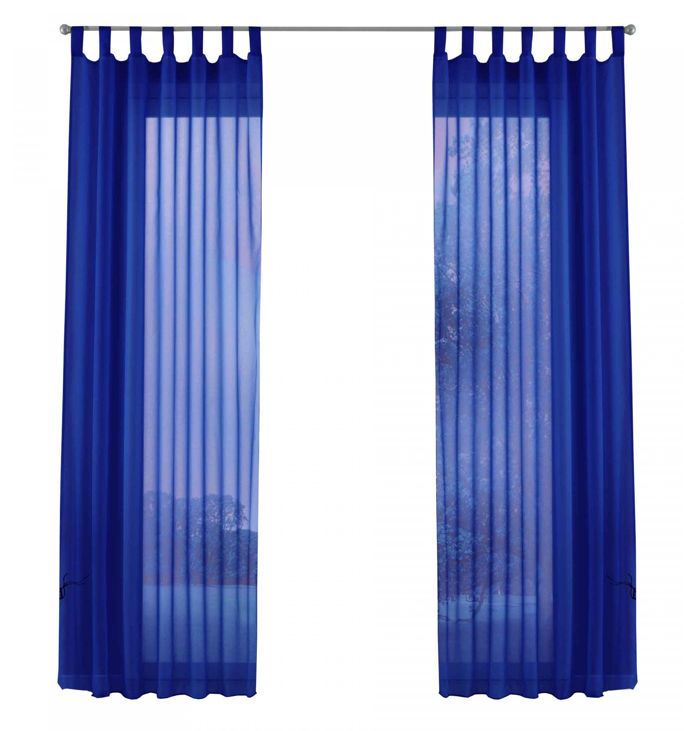 2er-Pack Gardinen Transparent Vorhang Set Wohnzimmer Voile Schlaufenschal mit Bleibandabschluß 61000CN