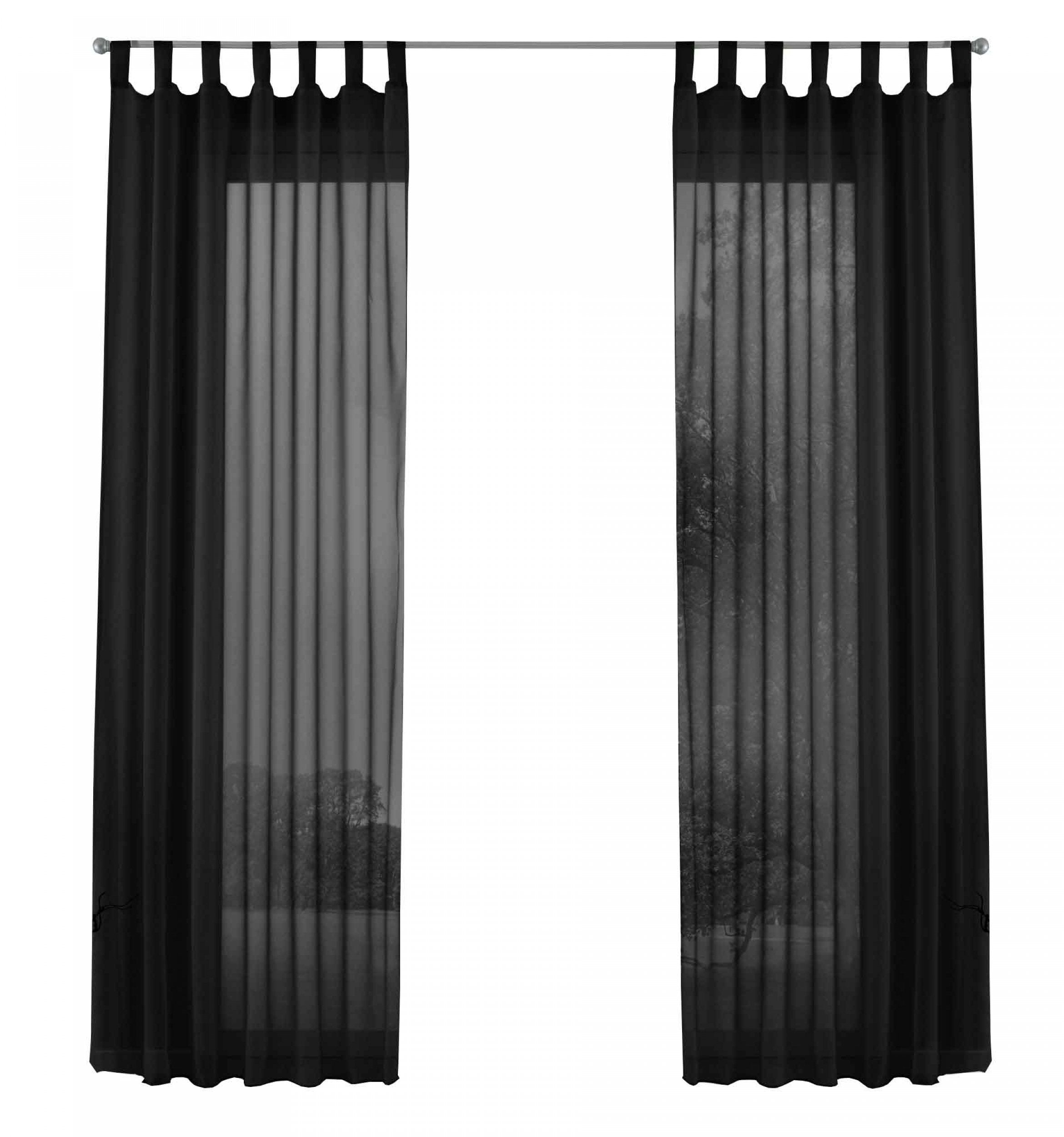 2er-Pack Gardinen Transparent Vorhang Set Wohnzimmer Voile Schlaufenschal mit Bleibandabschluß 61000CN