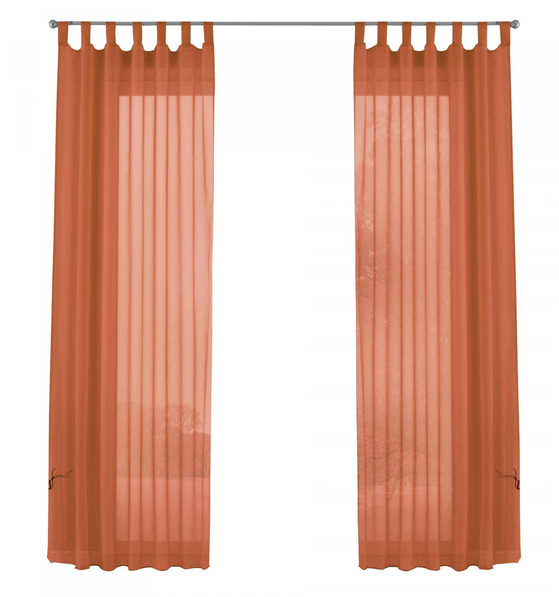 2er-Pack Gardinen Transparent Vorhang Set Wohnzimmer Voile Schlaufenschal mit Bleibandabschluß 61000CN