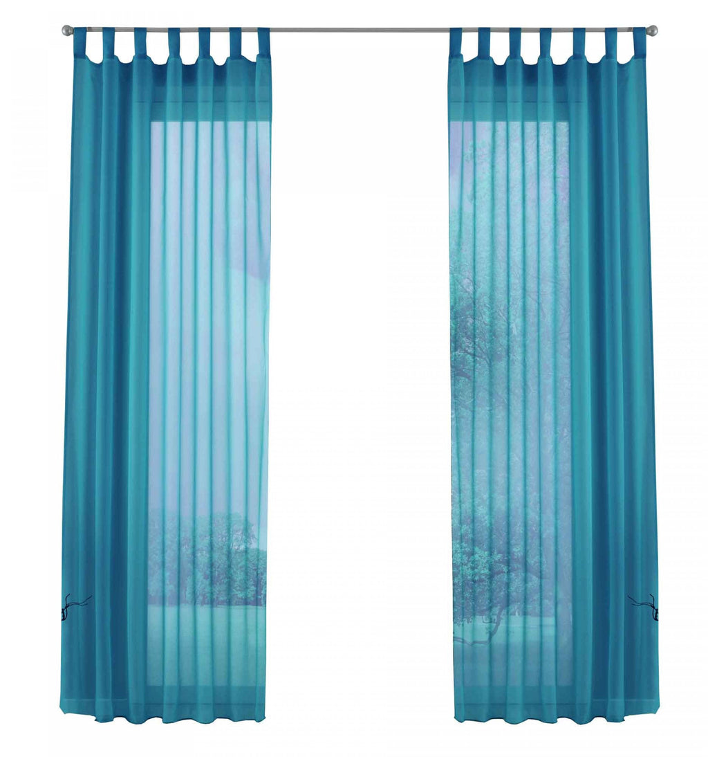 2er-Pack Gardinen Transparent Vorhang Set Wohnzimmer Voile Schlaufenschal mit Bleibandabschluß 61000CN