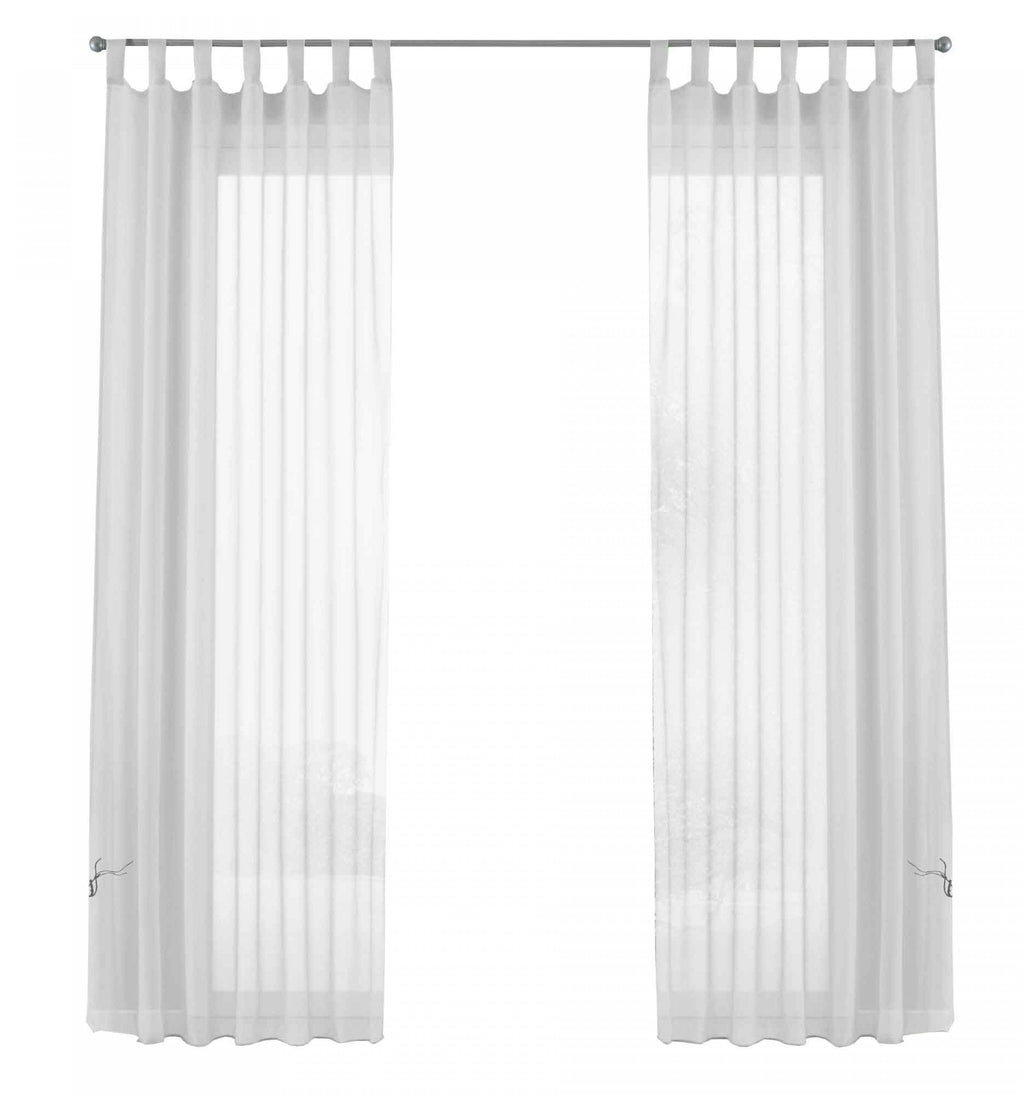 2er-Pack Gardinen Transparent Vorhang Set Wohnzimmer Voile Schlaufenschal mit Bleibandabschluß 61000CN