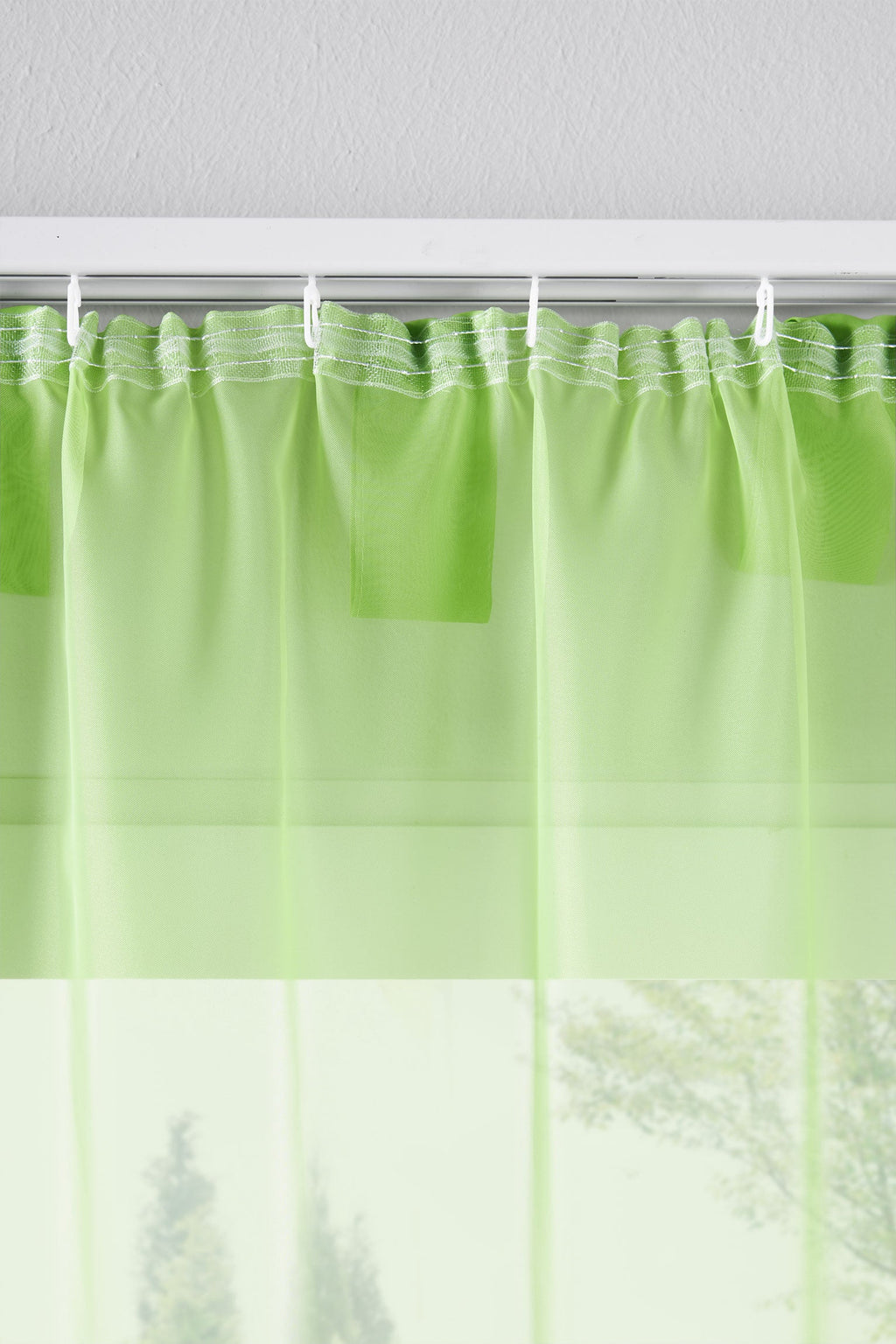 2er-Pack Gardinen Transparent Vorhang Set Wohnzimmer Voile Schlaufenschal mit Bleibandabschluß 61000CN