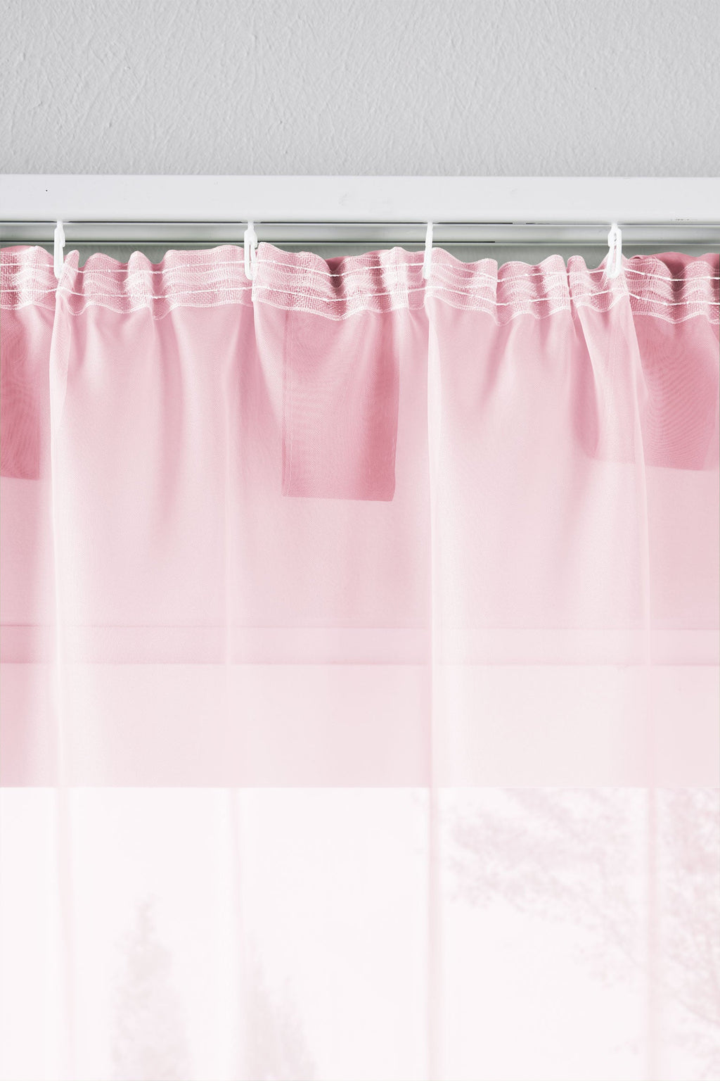 2er-Pack Gardinen Transparent Vorhang Set Wohnzimmer Voile Schlaufenschal mit Bleibandabschluß 61000CN