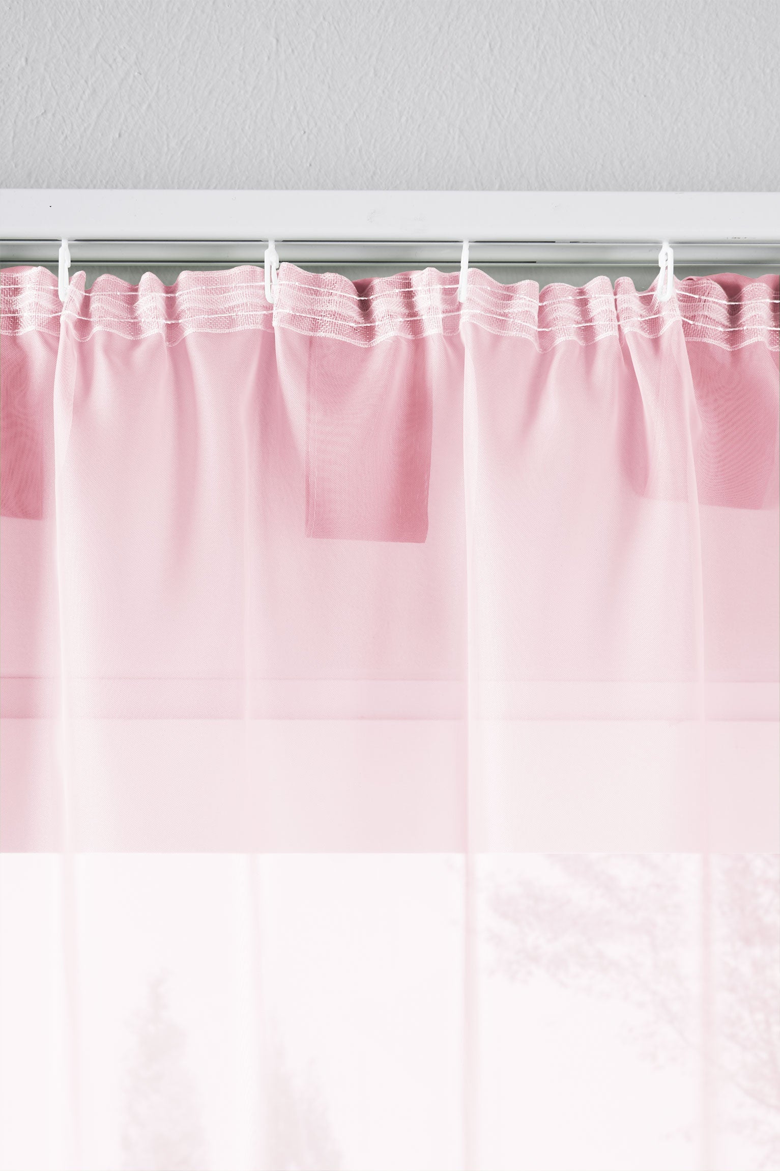 2er-Pack Gardinen Transparent Vorhang Set Wohnzimmer Voile Schlaufenschal mit Bleibandabschluß 61000CN