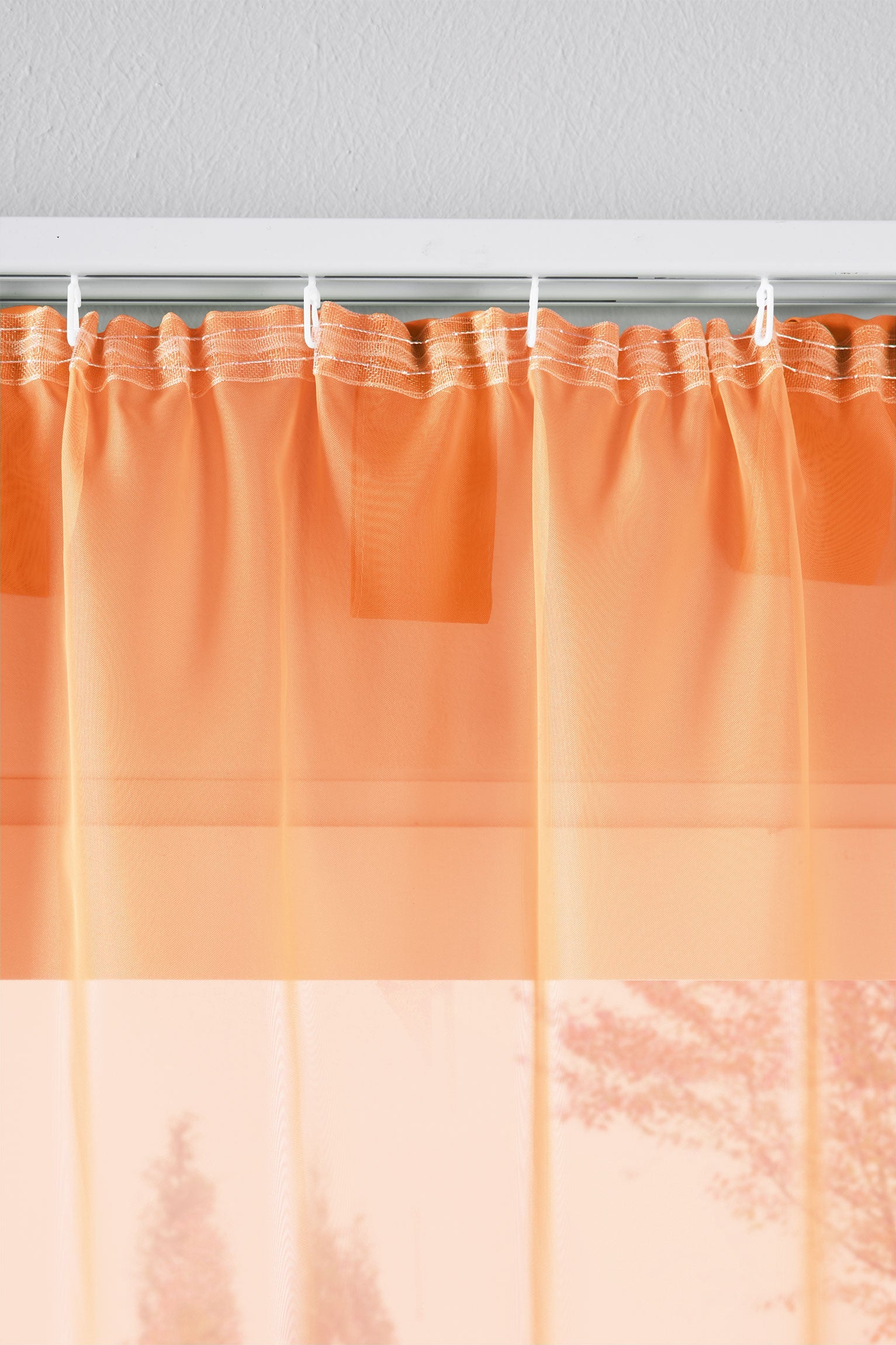 2er-Pack Gardinen Transparent Vorhang Set Wohnzimmer Voile Schlaufenschal mit Bleibandabschluß 61000CN