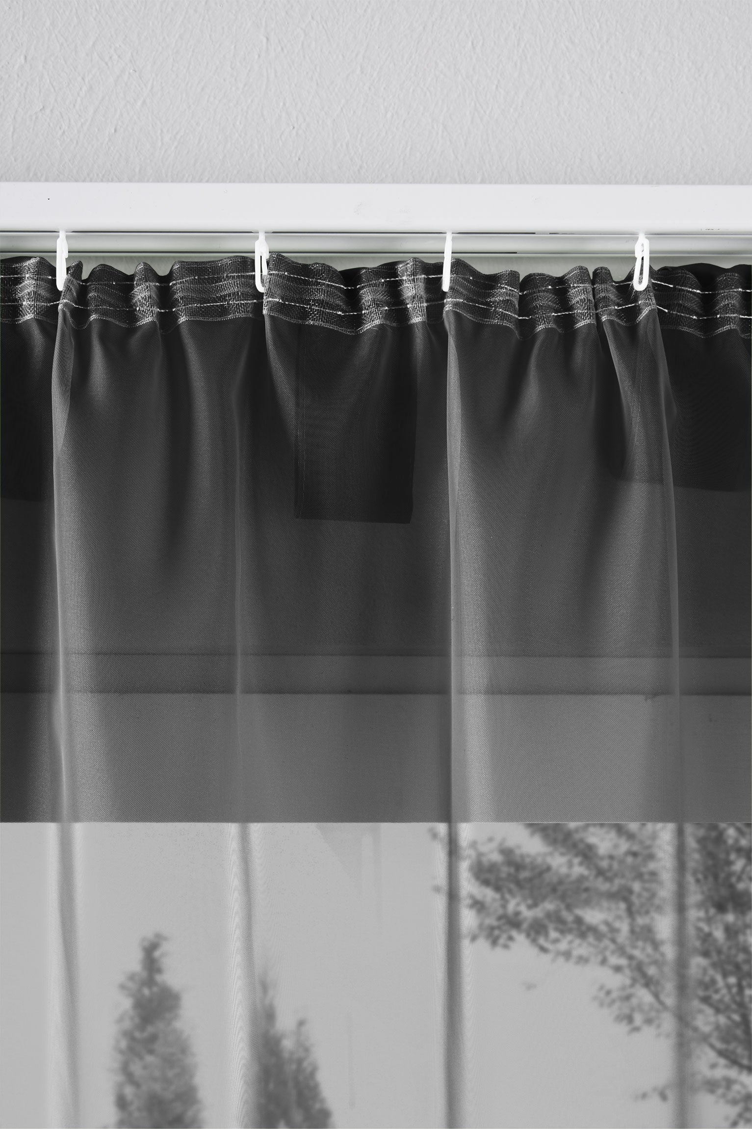2er-Pack Gardinen Transparent Vorhang Set Wohnzimmer Voile Schlaufenschal mit Bleibandabschluß 61000CN