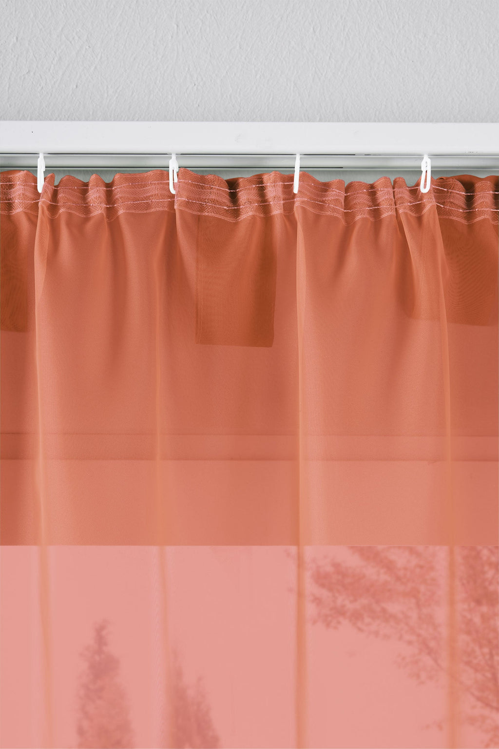 2er-Pack Gardinen Transparent Vorhang Set Wohnzimmer Voile Schlaufenschal mit Bleibandabschluß 61000CN