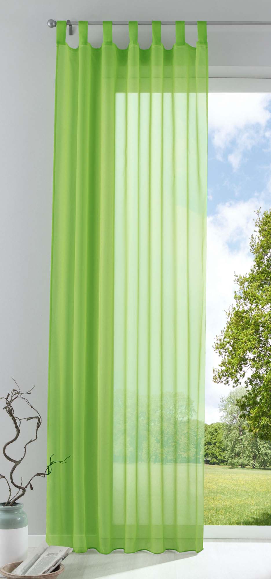Schlaufenschal Gardine uni transparent Voile 61175