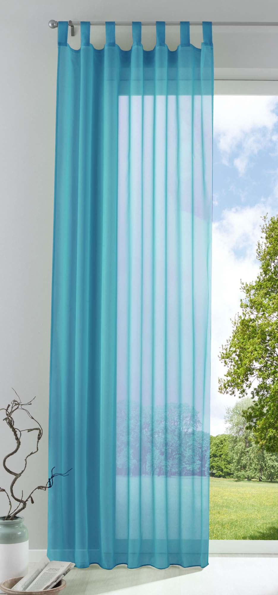 Schlaufenschal Gardine uni transparent Voile 61175