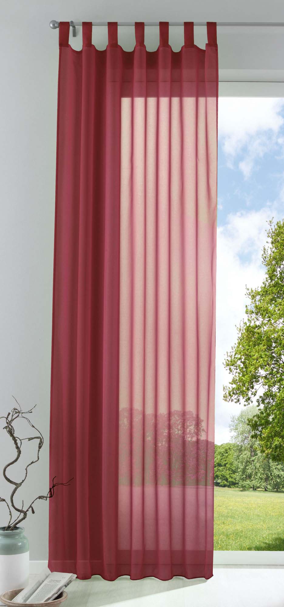 Schlaufenschal Gardine uni transparent Voile 61175