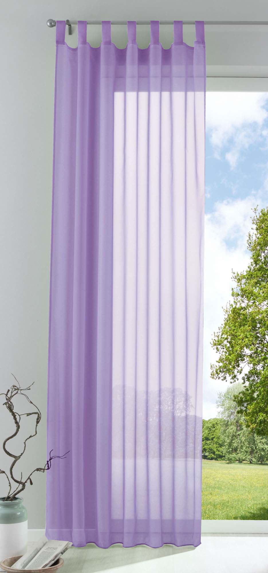 Schlaufenschal Gardine uni transparent Voile 61175