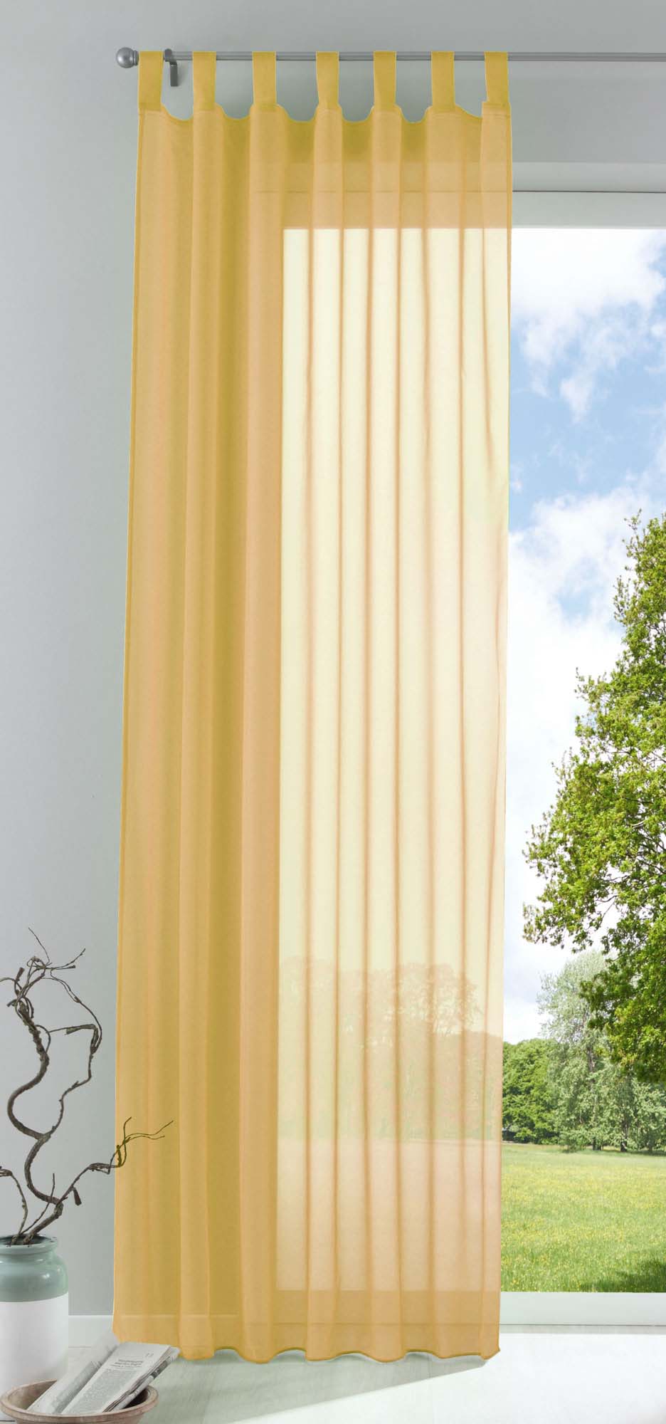Schlaufenschal Gardine uni transparent Voile 61175