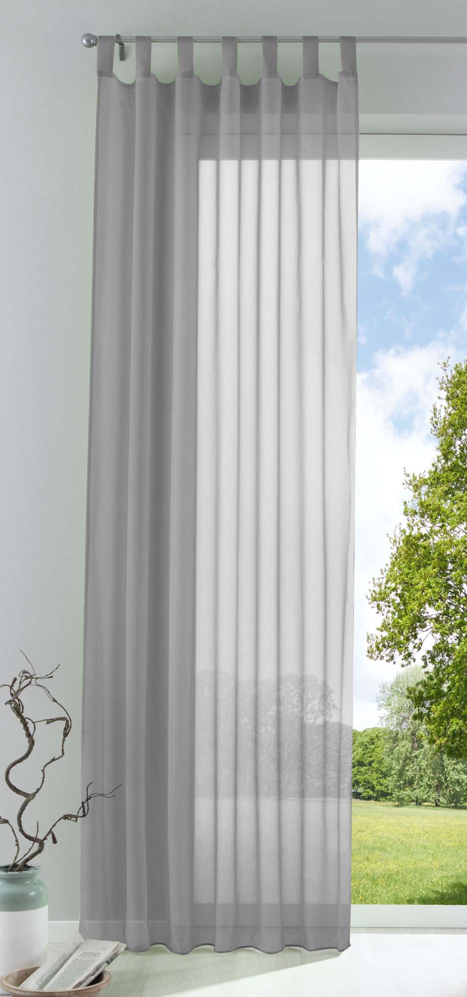 Schlaufenschal Gardine uni transparent Voile 61175