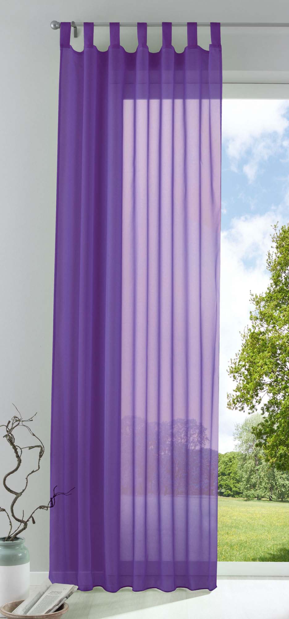 Schlaufenschal Gardine uni transparent Voile 61175