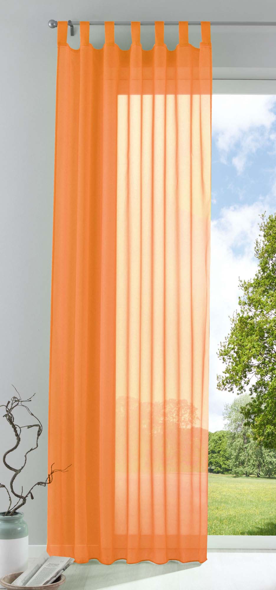 Schlaufenschal Gardine uni transparent Voile 61175