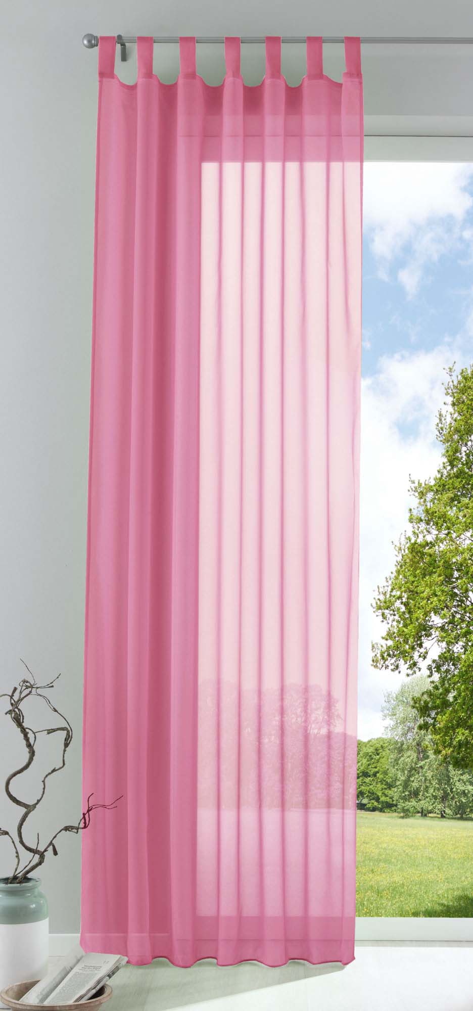 Schlaufenschal Gardine uni transparent Voile 61175