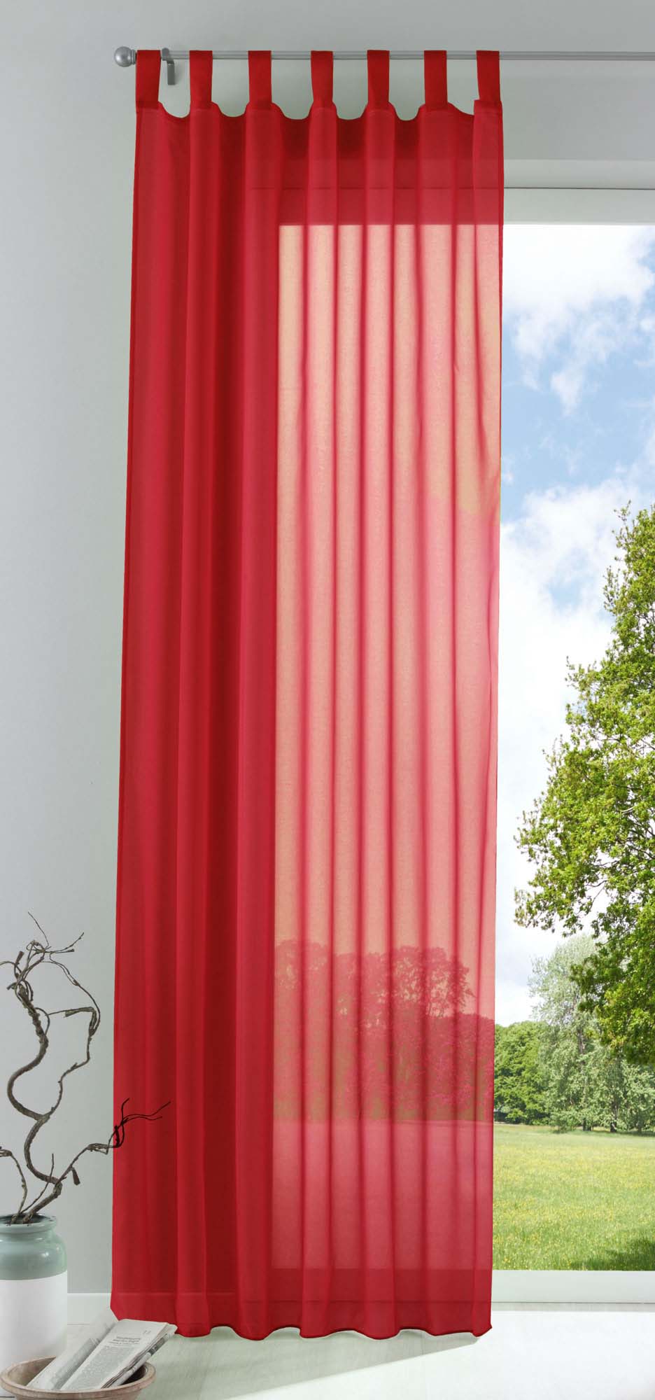 Schlaufenschal Gardine uni transparent Voile 61175