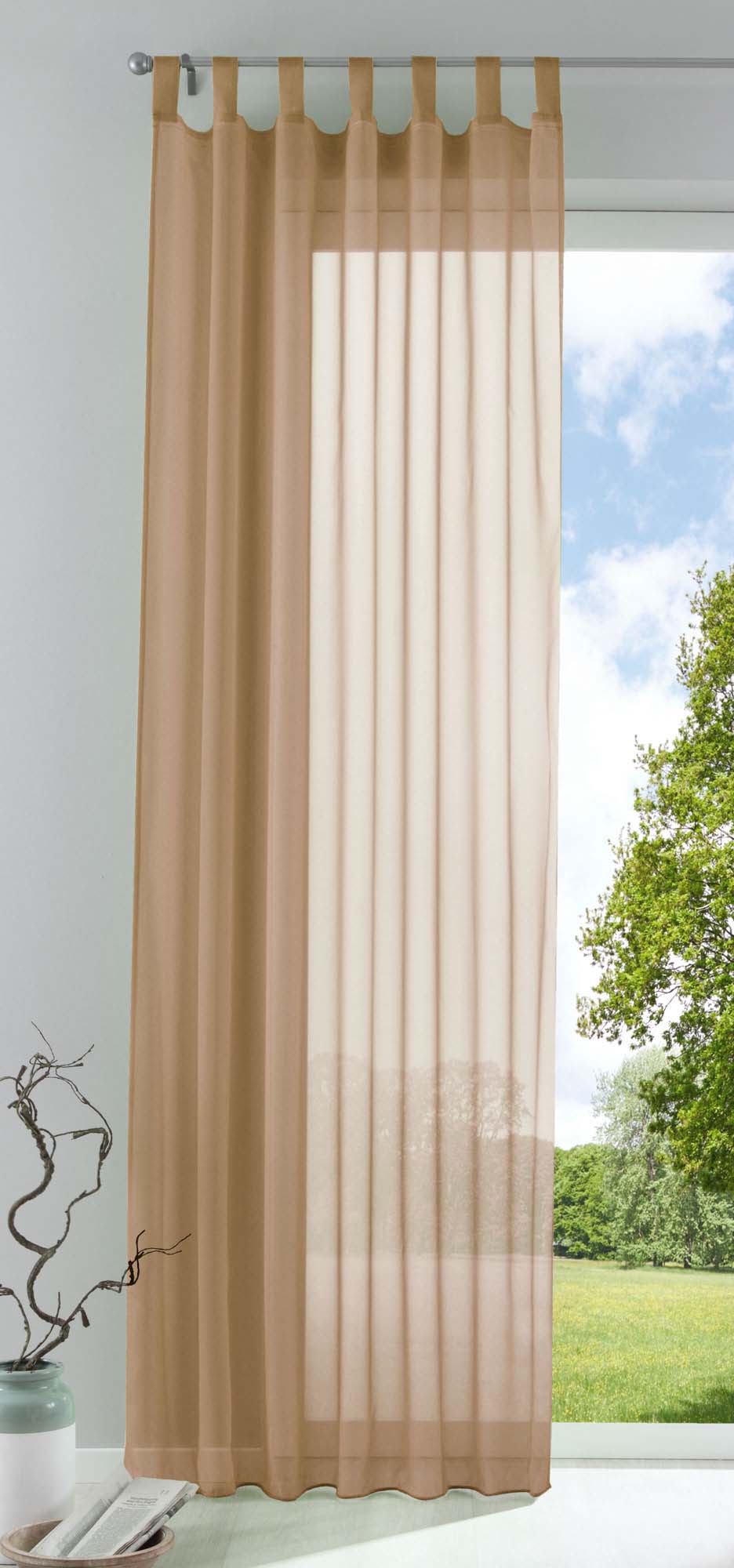 Schlaufenschal Gardine uni transparent Voile 61175