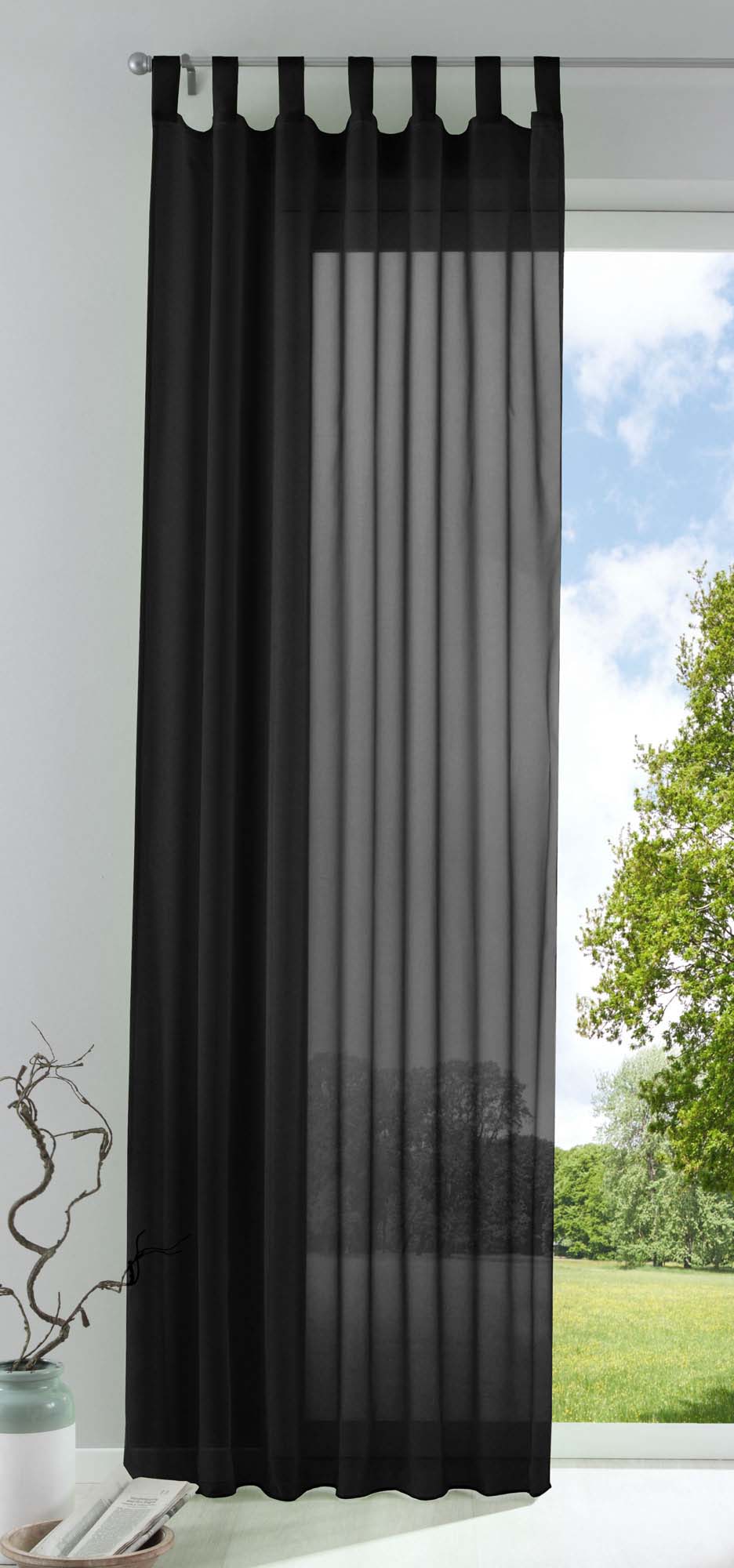 Schlaufenschal Gardine uni transparent Voile 61175