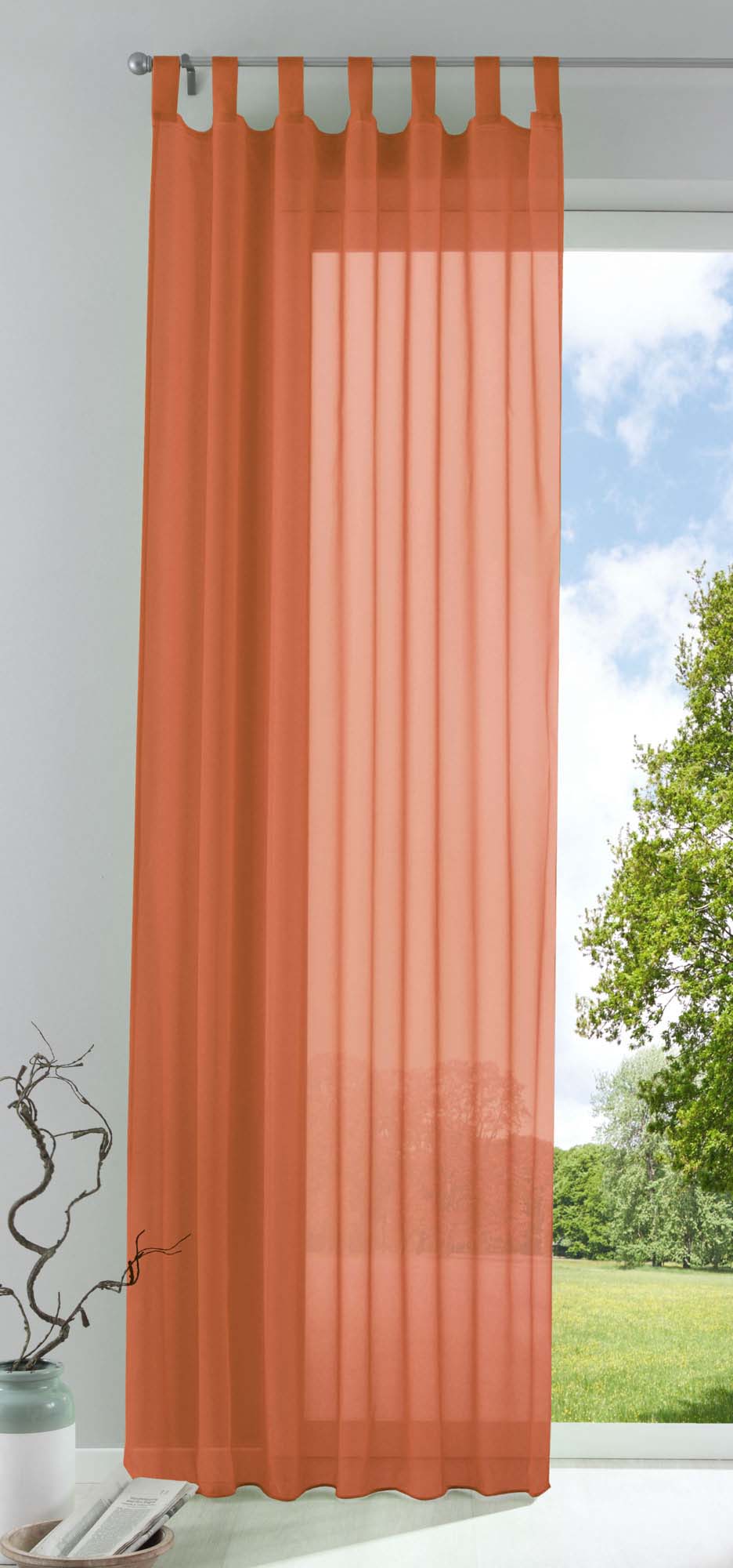 Schlaufenschal Gardine uni transparent Voile 61175