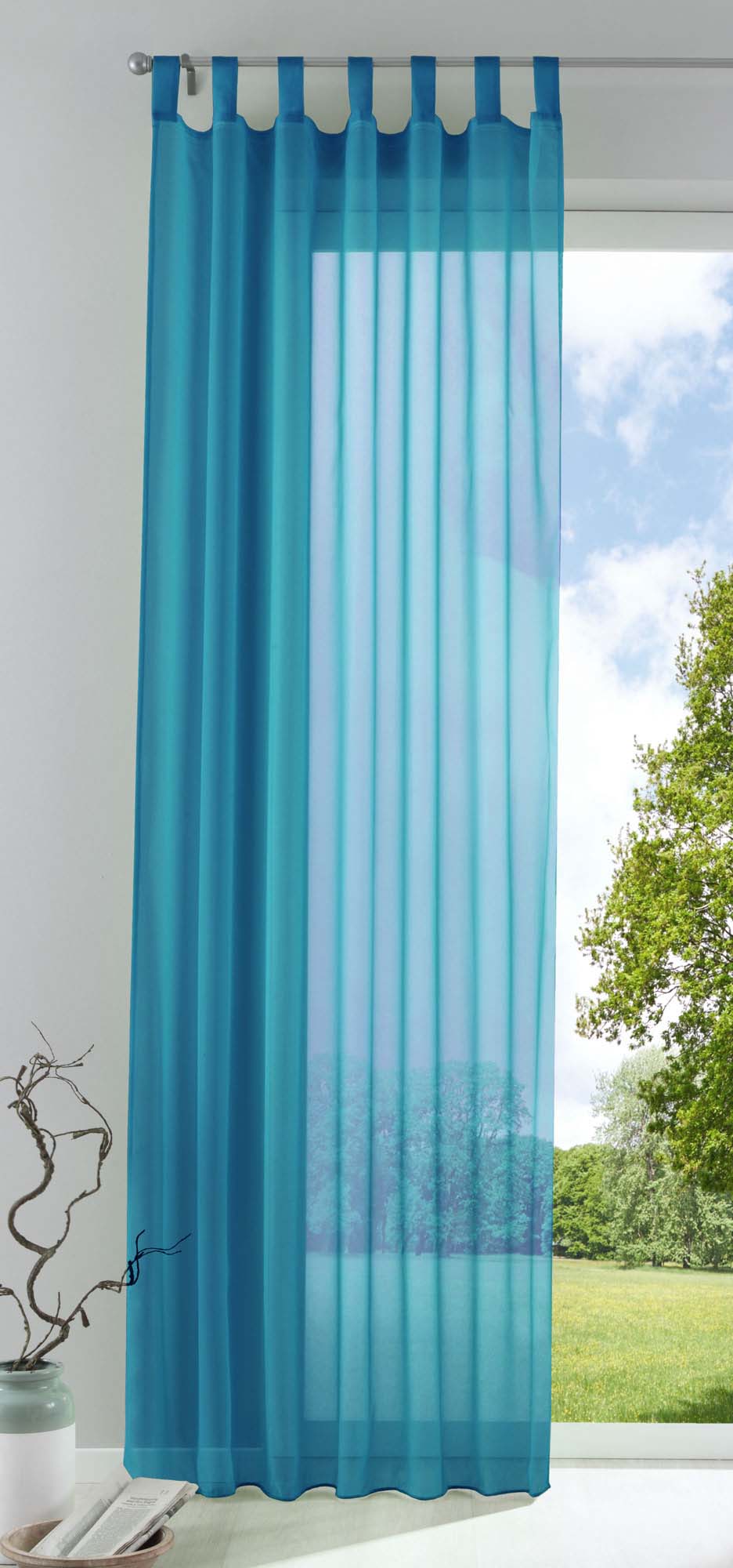 Schlaufenschal Gardine uni transparent Voile 61175