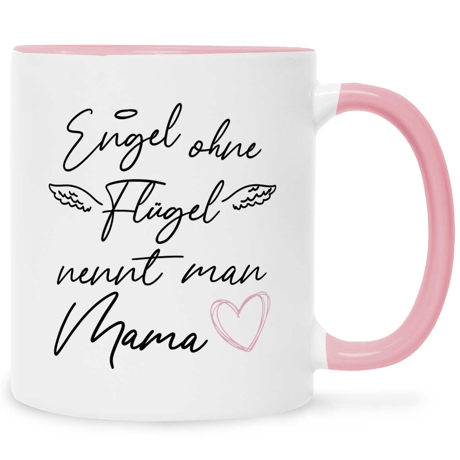 Bedruckte Tasse mit Spruch Engel ohne Flügel