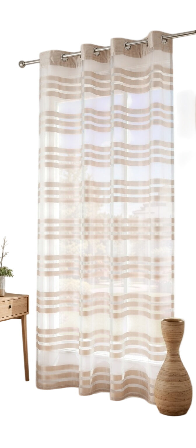 Ösen Schal »GÖTTINGEN« transparent Organza Gardine mit Querstreifen 89133
