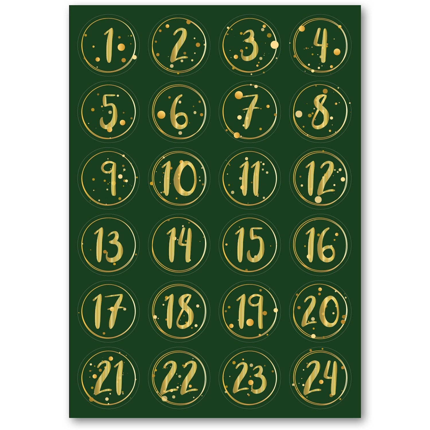 Adventskalender Zahlenaufkleber zum basteln mit bunten Zahlen für Weihnachten zum Selbstgestalten