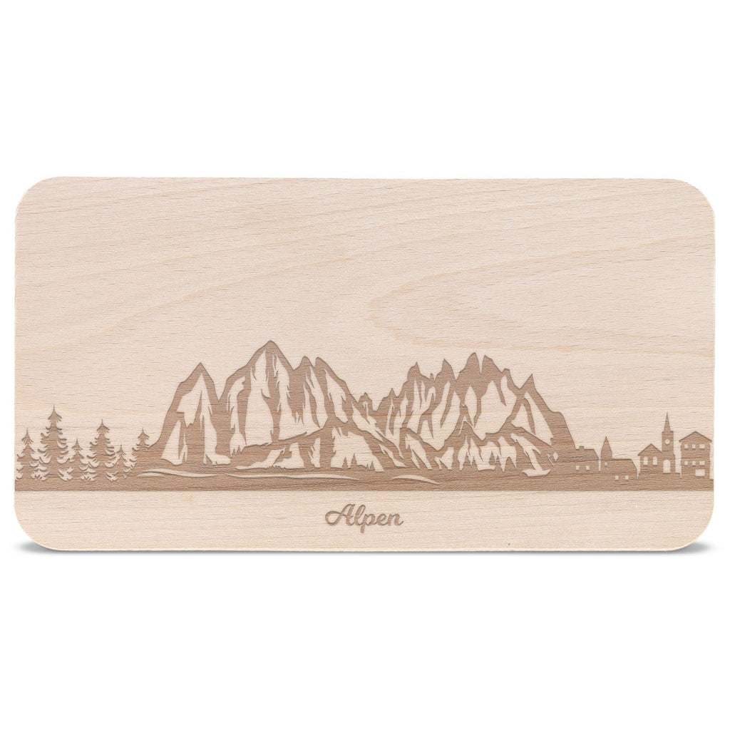 Frühstücksbrettchen Skyline Alpen
