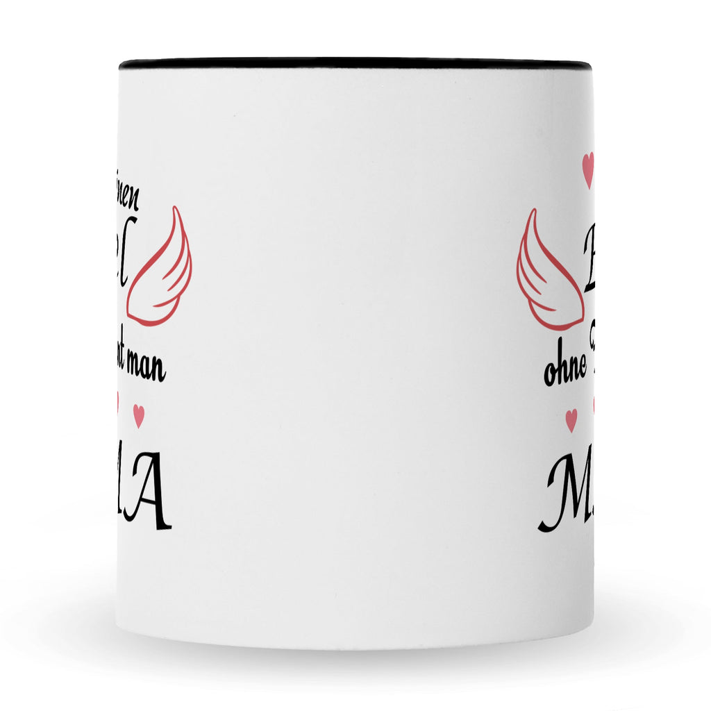 Bedruckte Tasse mit Spruch Engel ohne Flügel