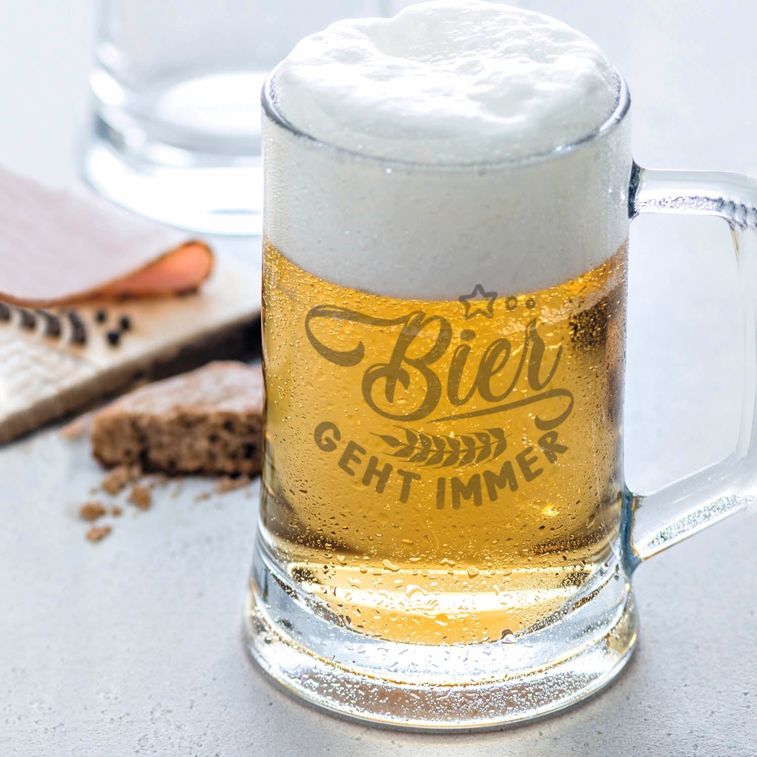 Montana Bierkrug mit Gravur "Bier geht immer"