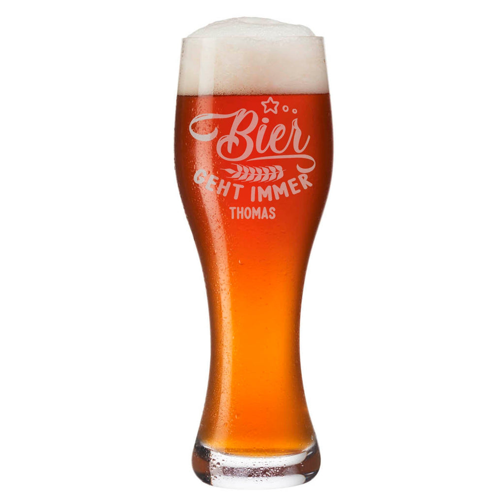 Leonardo Weizenglas "Bier geht immer" mit Namen