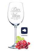 Leonardo Weinglas mit Gravur "Bier ist Menschenwerk, Wein aber ist von Gott"