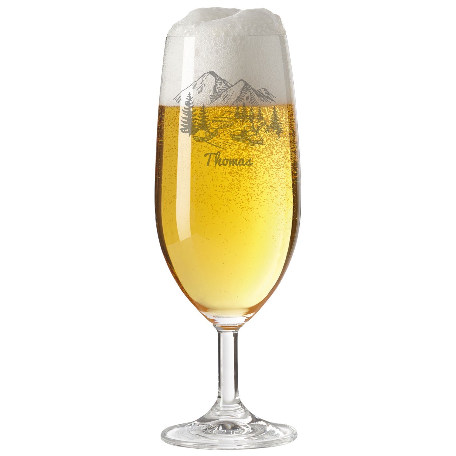 Leonardo Bierglas mit Gravur "Mountain" mit Namen