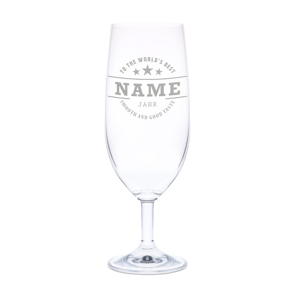 Leonardo Bierglas mit Gravur "To the world's best"