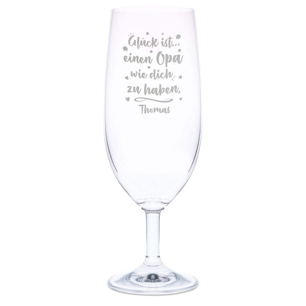 Leonardo Bierglas mit Gravur "Glück ist einen Opa" mit Name