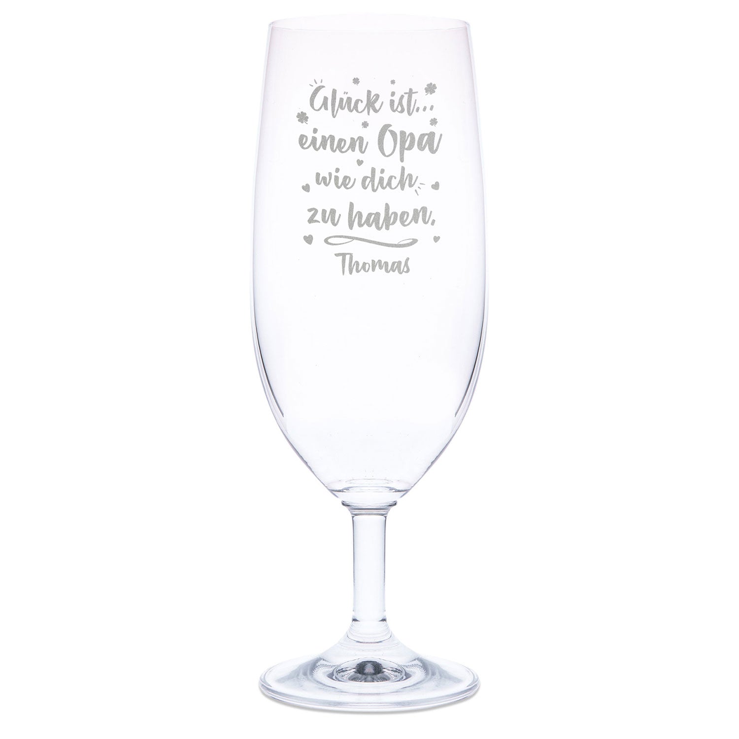 Leonardo Bierglas mit Gravur "Glück ist einen Opa" mit Name