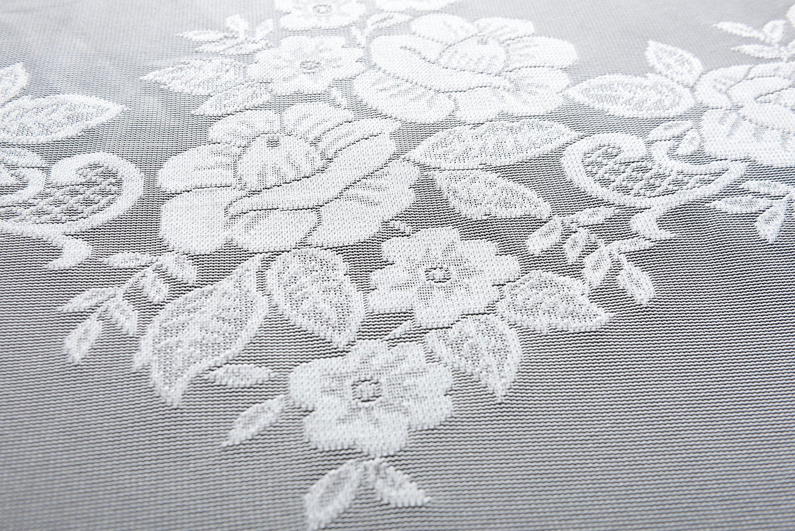 Bogenstore Gardine Jacquard »Rosendahl«, Blumenmuster Weiß Kräuselband Universalband Faltenband Store 13140