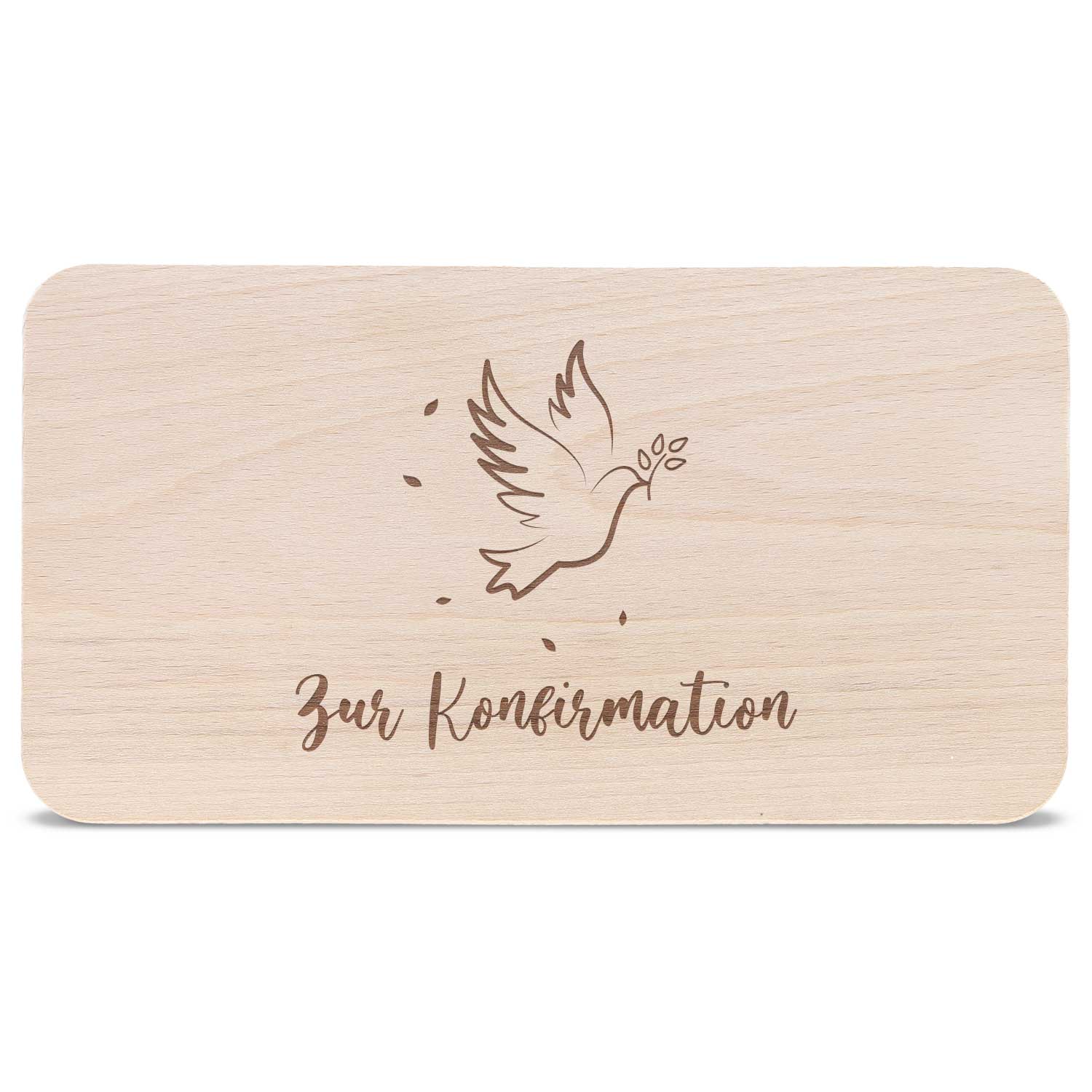 Frühstücksbrettchen mit Gravur "Konfirmation Vogel"