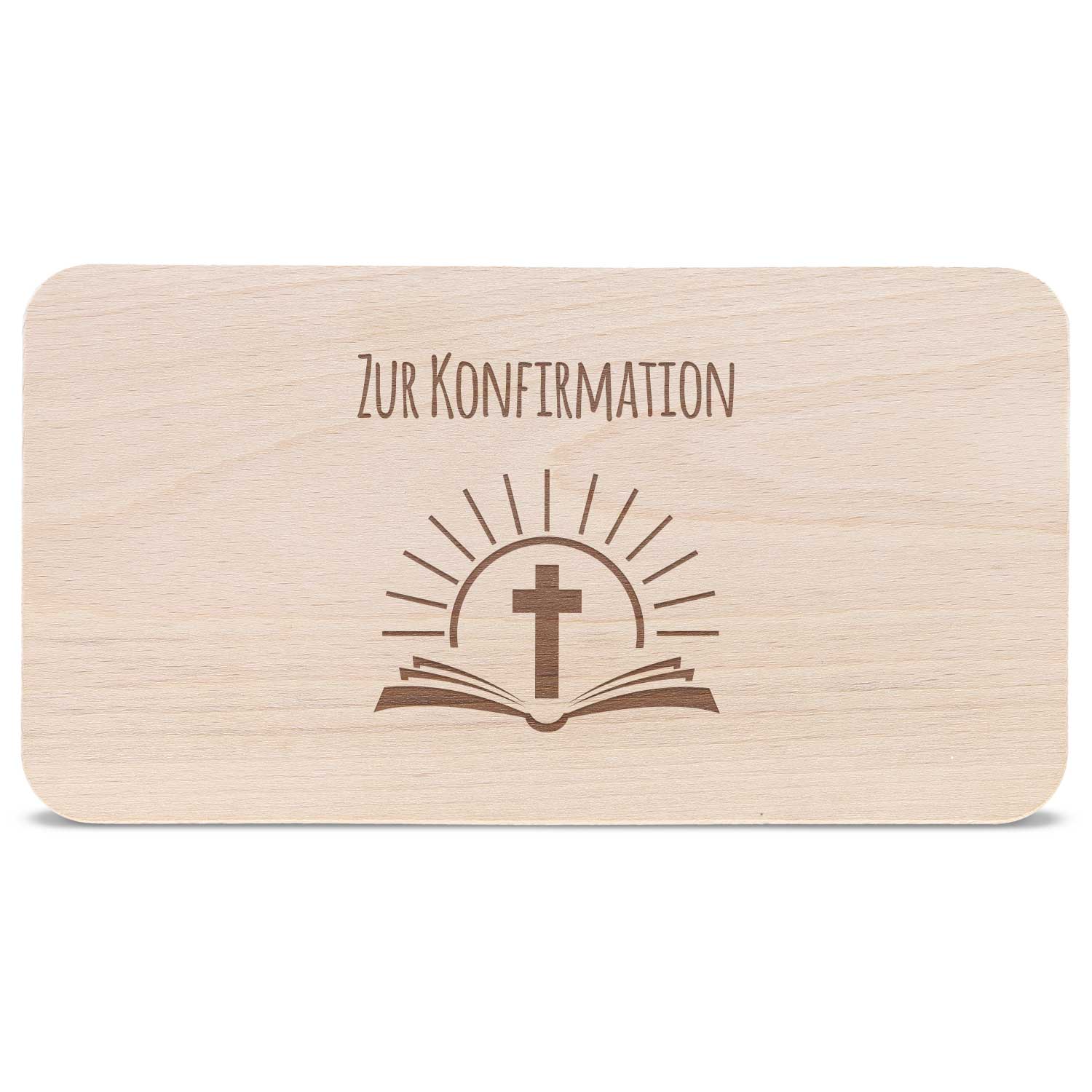 Frühstücksbrettchen mit Gravur "Konfirmation Bibel"