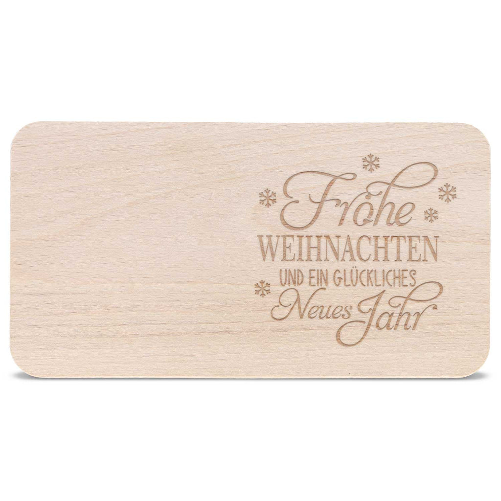 Frühstücksbrettchen aus Holz mit Gravur - Frohe Weihnachten & ein glückliches Neues Jahr