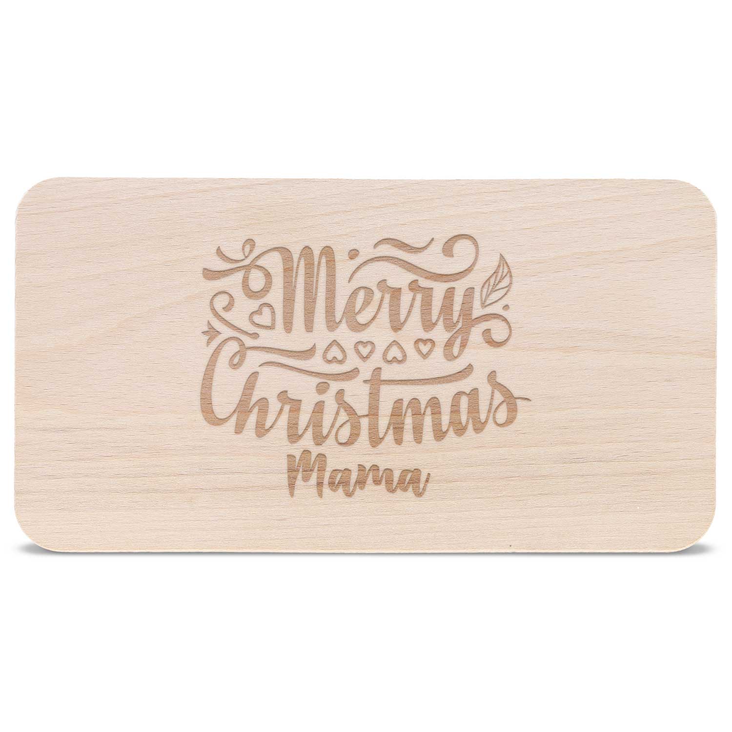 Frühstücksbrettchen aus Holz mit Gravur - Merry Christmas Mama - Weihnachtsdeko