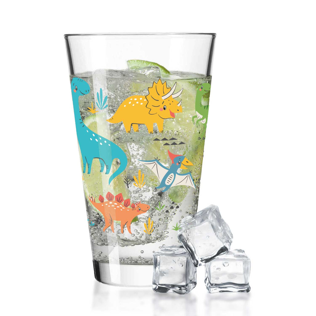 Leonardo Wasserglas mit UV-Druck "Dinogruppe" - Für Kinder im 360° Design