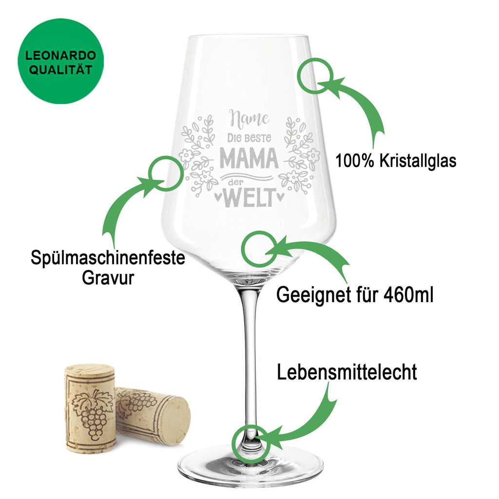 Leonardo Weinglas mit Gravur "Die beste Mama der Welt"