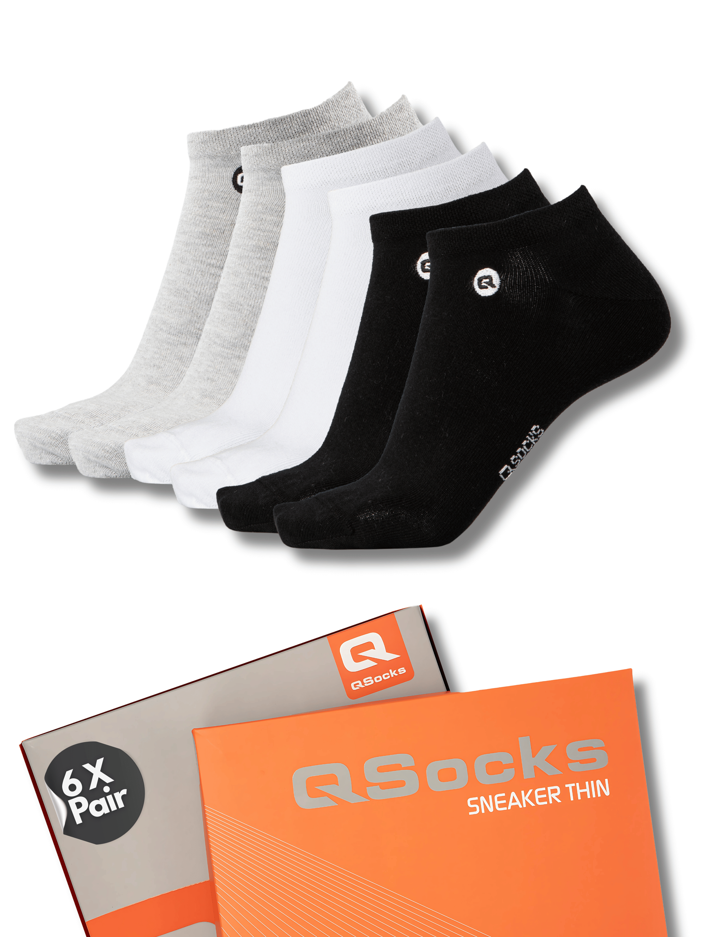 QOLONIA Dünne Sneaker Socken Herren & Damen (6er Pack) – Atmungsaktive Sommer Söckchen