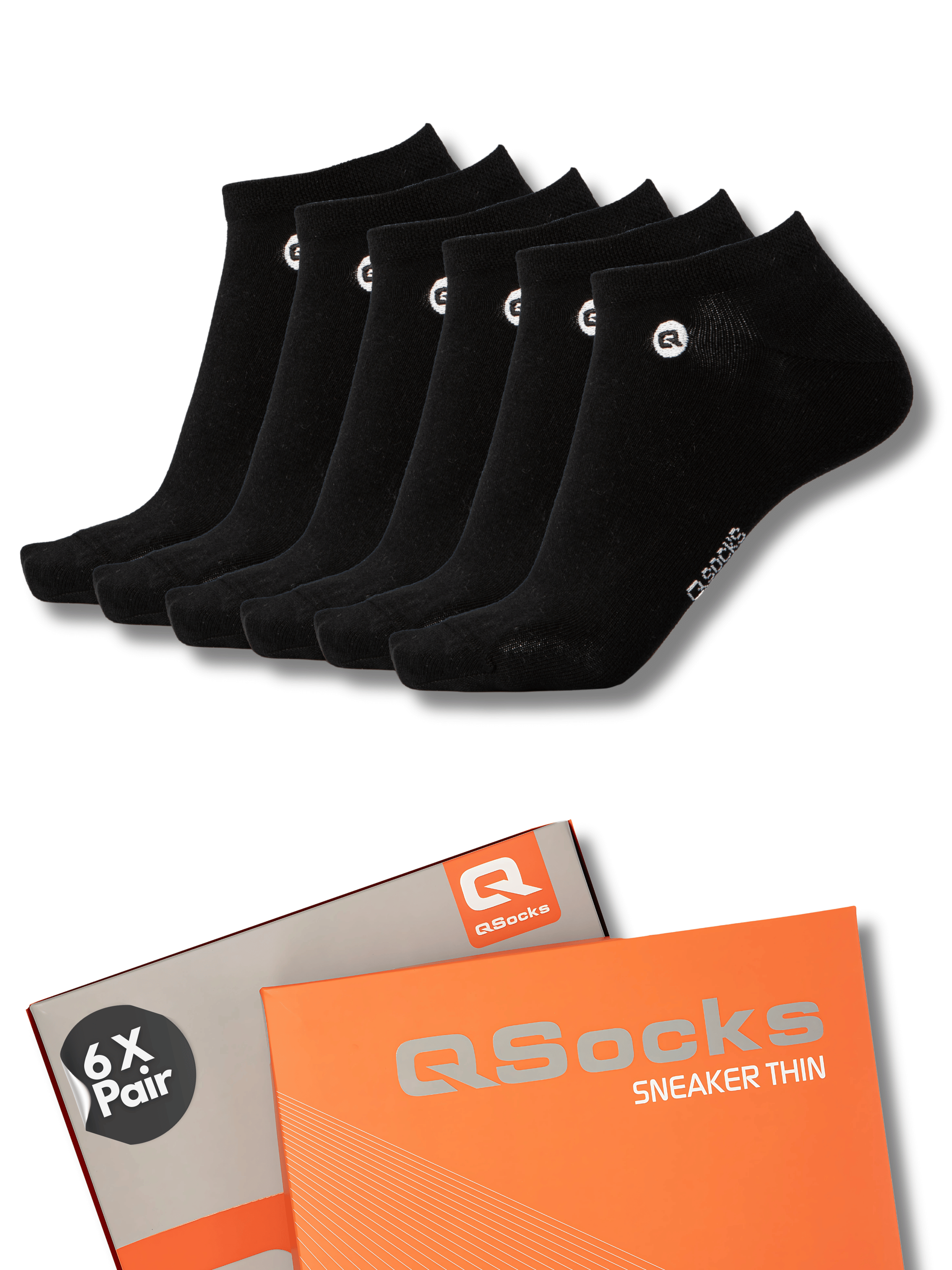 QOLONIA Dünne Sneaker Socken Herren & Damen (6er Pack) – Atmungsaktive Sommer Söckchen